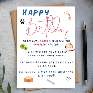Mann Geburtstagskarte, von uns Haustier, Karte von Hund, Lustige Karte für Freund, lustige Geburtstagskarte, Hund Papa, Geburtstag von Frau Freundin