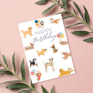 Carte d'anniversaire de parent de chien, carte d'anniversaire d'animal de compagnie, parfaite pour les amoureux des animaux de compagnie, célébrations, carte d'anniversaire mignonne, anniversaire d'enfants, cadeaux sur le thème des animaux de compagnie
