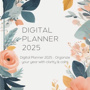2025 Digital Planner Undated, Planner Goodnotes, Planner for iPad and Android, Printable, Daily Weekly Monthly Pages, Budget Tracker & Goals