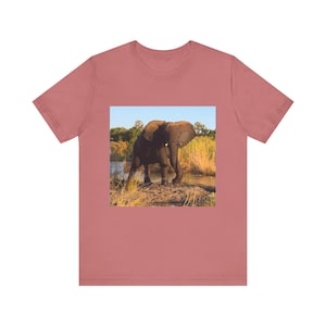 Gift for elephant lover, Elephant T-shirt - Unisex Tee for Animal Lovers, Cute Elephant Print Shirt, Safari Wildlife Graphic Tee,