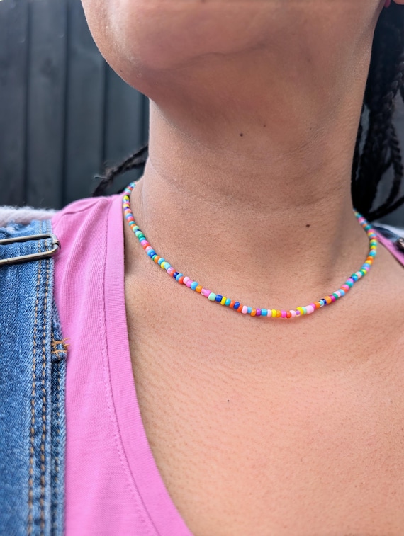 Multi Coloured Colour Mix Beaded Necklace