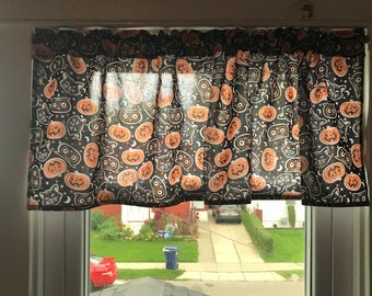 Ready to Ship* Owls Black Cats Pumpkins Handmade Window Valance Goth Gothic Halloween Home Decor