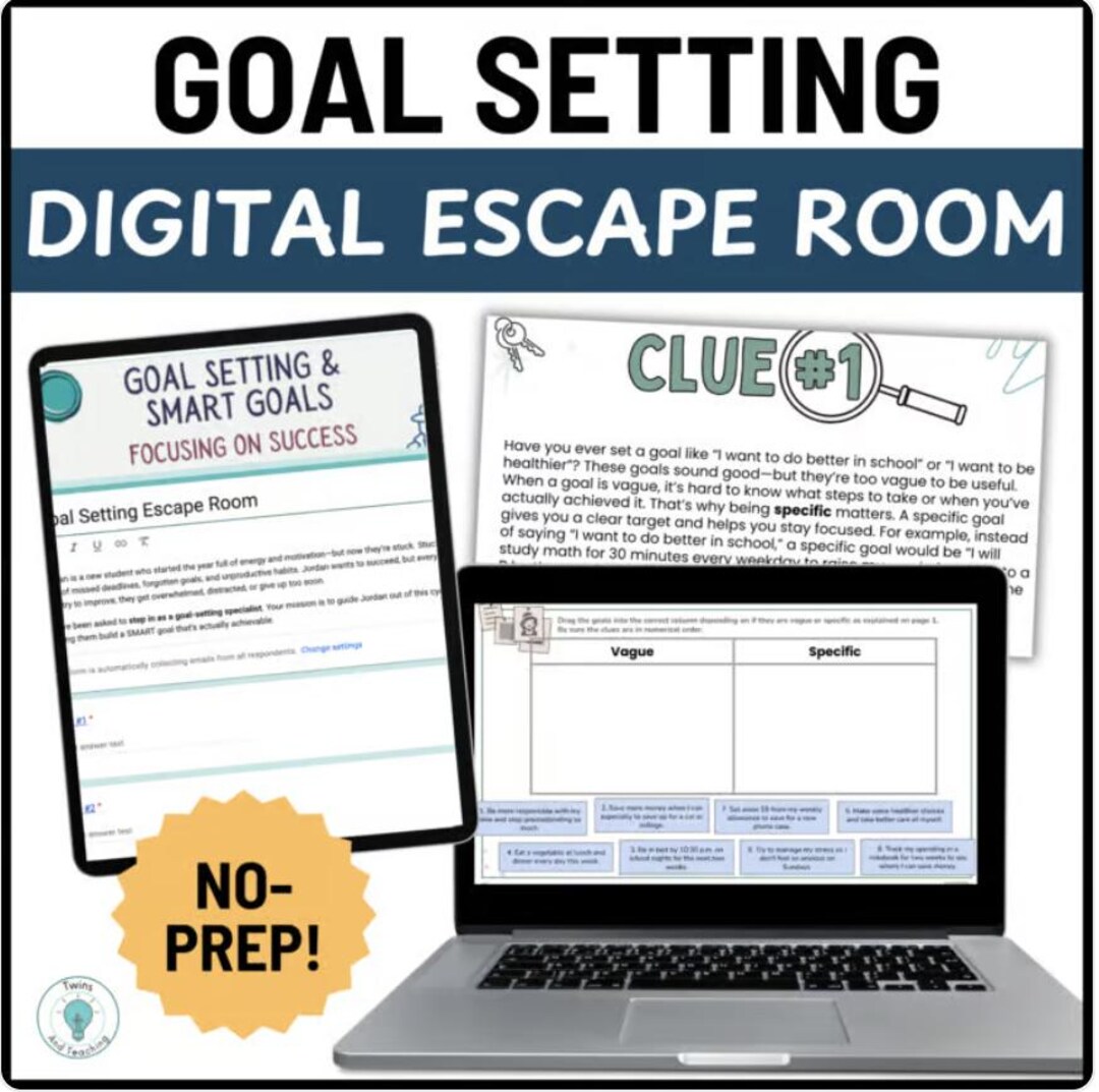SMART Goals Escape Room | Goal Setting Activity | High School ...