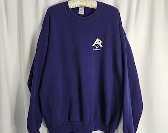 JERZEES heren vintage Scouts Trail To Adventure-sweater met ronde hals, maat XL paars