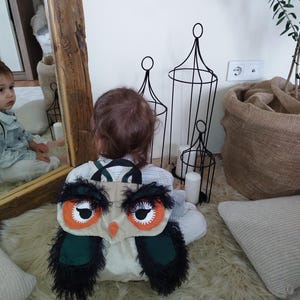 Toddler Backpack, Cute Custom School Bag, Kindergarten Backpack, Pre-school Cuddly Owl Childrens Bag, Back to School, gift for child