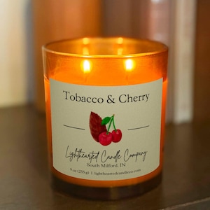 Vela de tabaco y cereza / Aroma a tabaco y cereza / Vela de regalo masculina