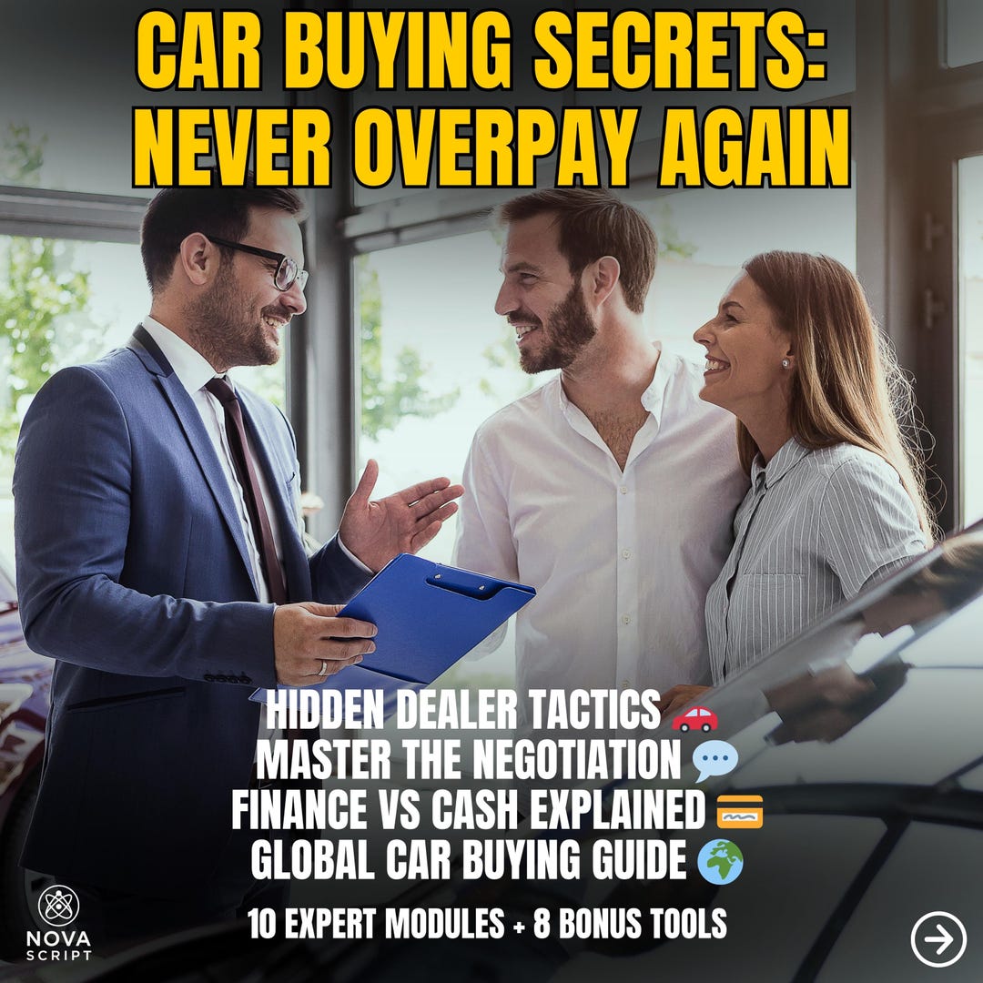 Car Buying Secrets Guide Never Overpay Again 10 Modules + 8 Tools