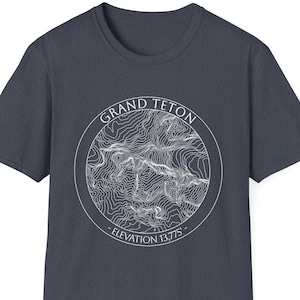Grand Teton Topo Map T-Shirt