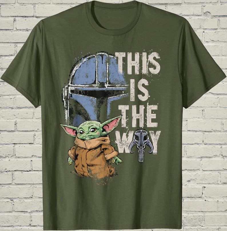 Mandalorian Grogu Star Wars Shirt, This Is The Way Baby Yoda Tee, Mens Birthday Gift, Sci Fi Fan Graphic Apparel, Space Movie Present image 1
