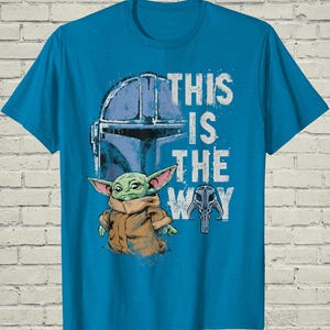 Mandalorian Grogu Star Wars Shirt, This Is The Way Baby Yoda Tee, Mens Birthday Gift, Sci Fi Fan Graphic Apparel, Space Movie Present image 3
