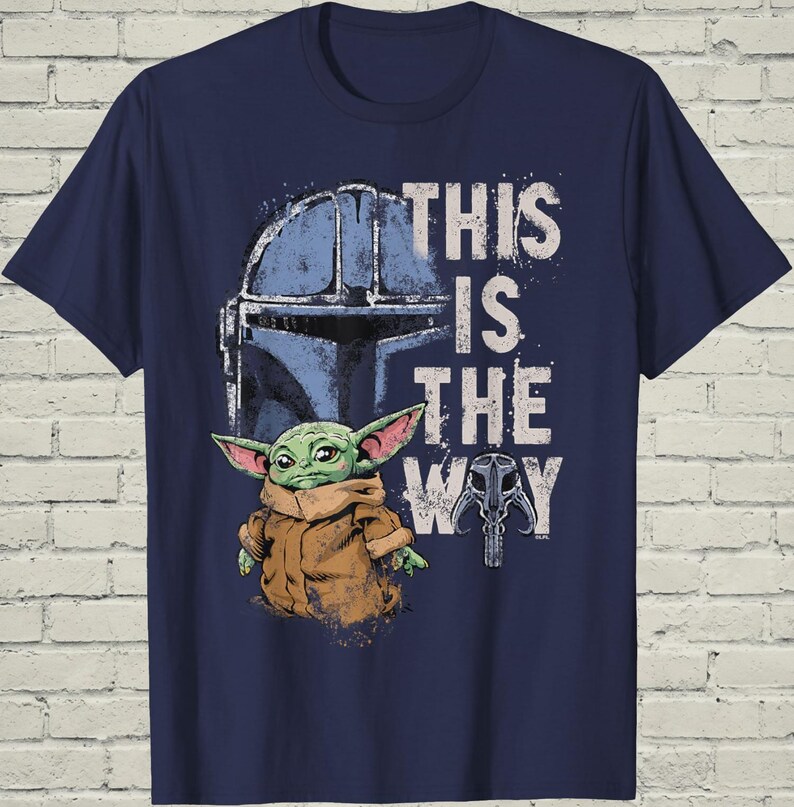 Mandalorian Grogu Star Wars Shirt, This Is The Way Baby Yoda Tee, Mens Birthday Gift, Sci Fi Fan Graphic Apparel, Space Movie Present image 2