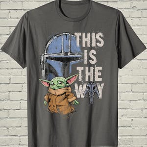Mandalorian Grogu Star Wars Shirt, This Is The Way Baby Yoda Tee, Mens Birthday Gift, Sci Fi Fan Graphic Apparel, Space Movie Present image 4