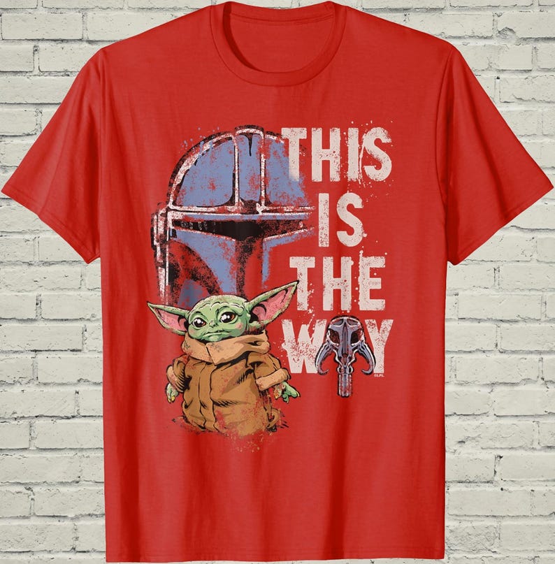 Mandalorian Grogu Star Wars Shirt, This Is The Way Baby Yoda Tee, Mens Birthday Gift, Sci Fi Fan Graphic Apparel, Space Movie Present image 5