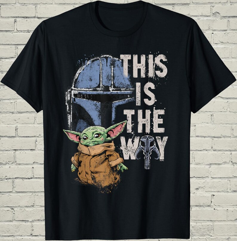 Mandalorian Grogu Star Wars Shirt, This Is The Way Baby Yoda Tee, Mens Birthday Gift, Sci Fi Fan Graphic Apparel, Space Movie Present image 7