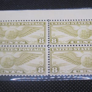 US Air Mail Stamps  Scott C17 Plate Block of 4 M OG NH