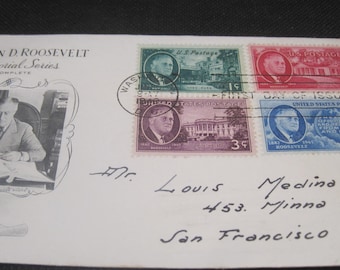 Affranchissement aux États-Unis le premier jour d'émission Franklin D Roosevelt Memorial Series 5 enveloppes *****LIVRAISON GRATUITE !!!!