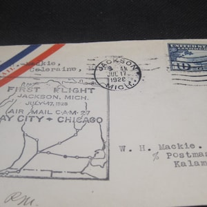 US Air Mail Erstflug Jackson Mich nach Chicago mit C10 Luftpostmarke 1928