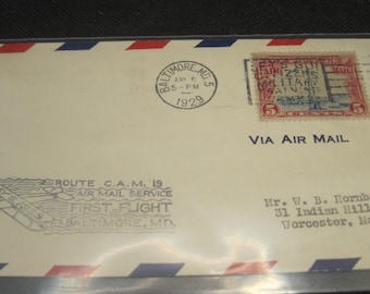 米国航空便初飛行カバー ボルチモア 1929 ***送料無料!!