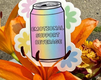 Boisson de soutien émotionnel - Sticker imperméable - Cadeaux pour l'amour de soi - Stickers positivité - Stickers santé mentale - Stickers anxiété - Stickers tendance