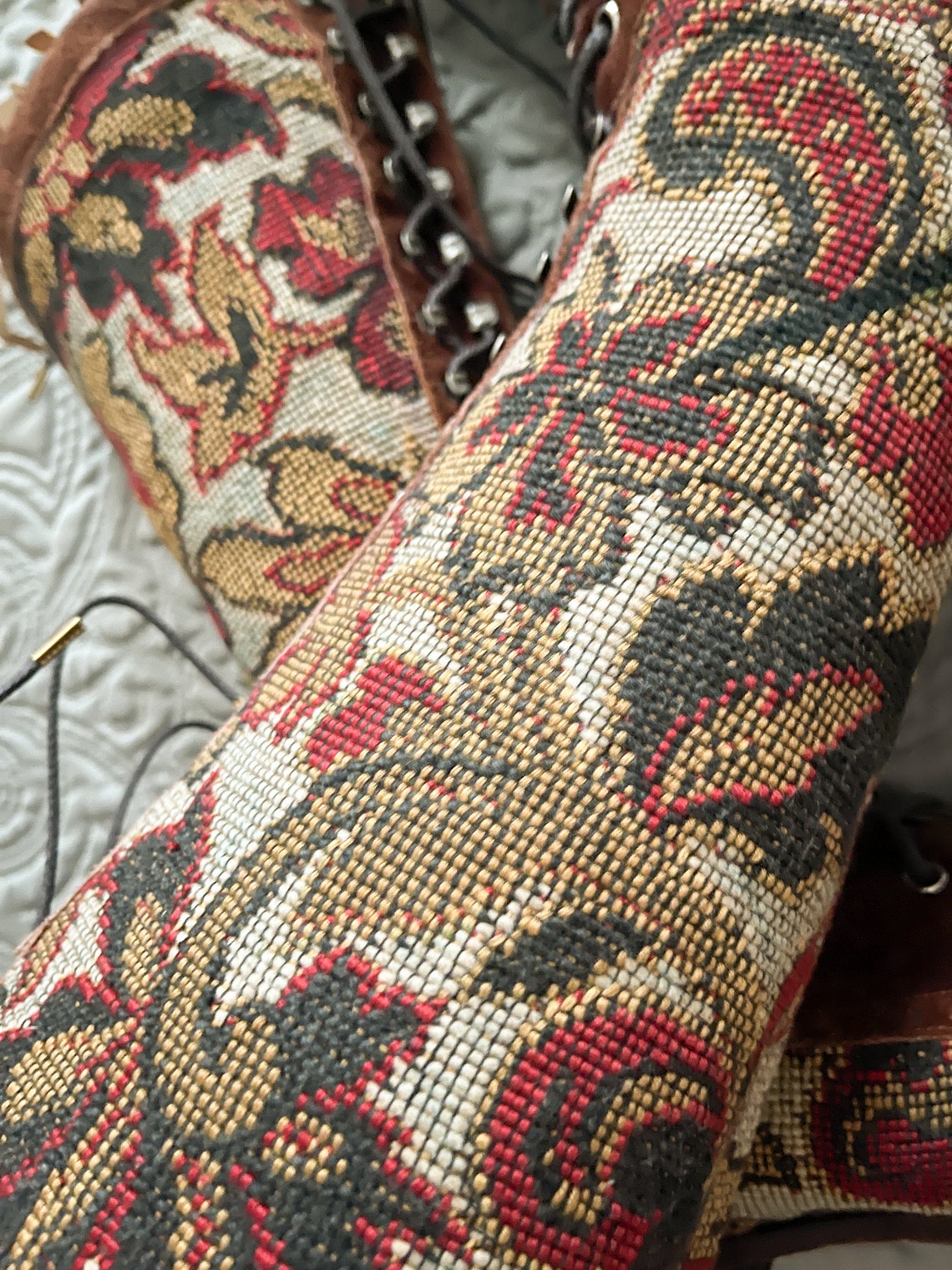 1960's Does Victorian Needlepoint Tapestry Boots MEN'S Etsy