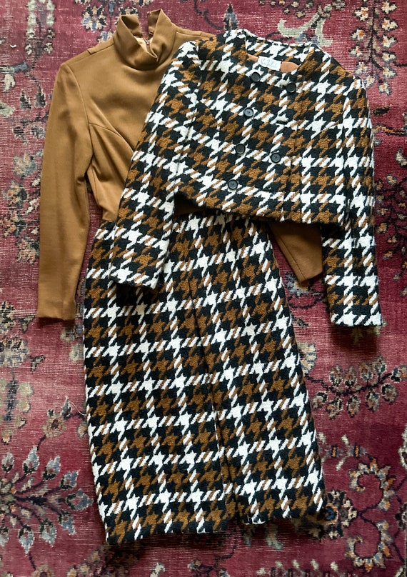 1960's Mod Sara Fredericks Couture Dress Suit Dog… - image 2