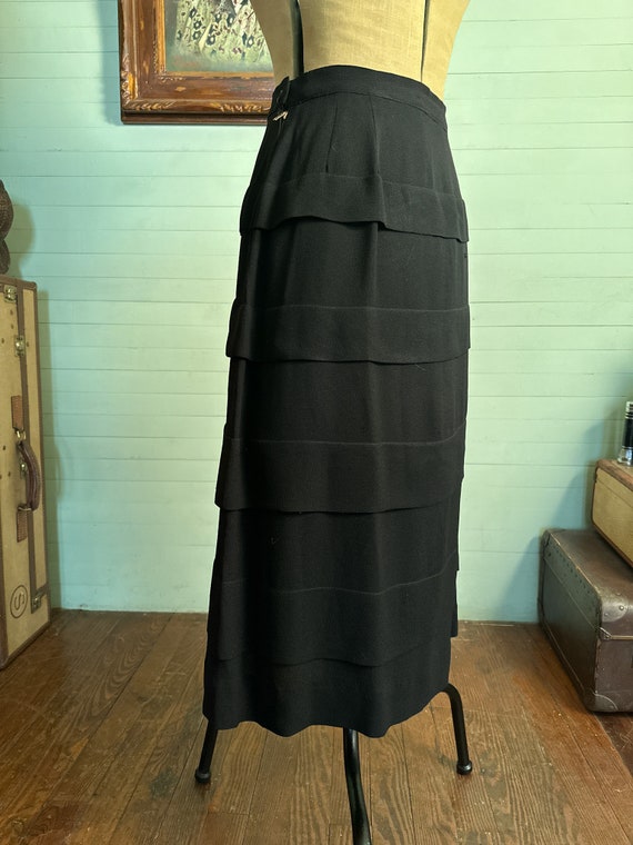 60’s Green and Black Tiered Skirt