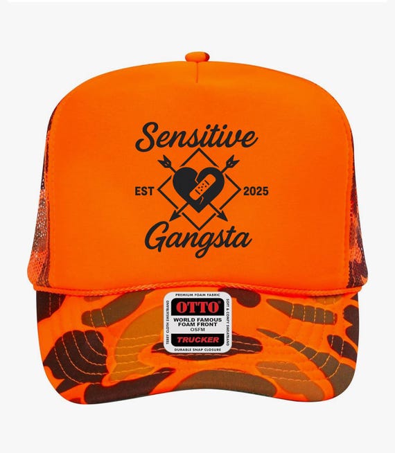 Sensitive Gangsta Hat- Mesh Back, Snap Back, Cute Minimal Hat, Trendy Hat