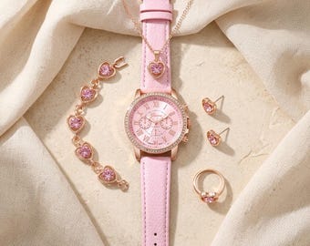 Reloj de pulsera analógico de cuarzo con correa de cuero para mujer, estilo vintage, regalo para ella.