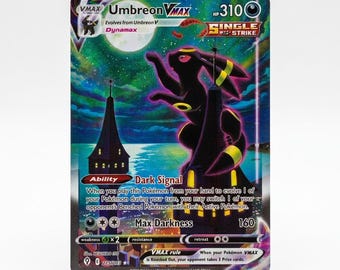 Carta proxy de arte alternativo de Umbreon VMAX – Coleccionable de novedad de Evolving Skies (Proxy)