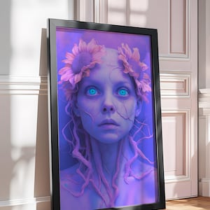 Bloom of the Otherworld – Surreal Digital Art Print | High-Resolution Fantasy Portrait