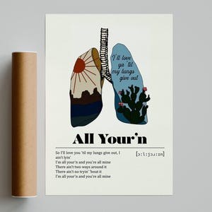 Póster All Your'n de Tyler Childers / Póster musical / Póster musical minimalista / Impresión de arte retro vintage / Póster personalizado / Impresión de arte de pared / Inicio