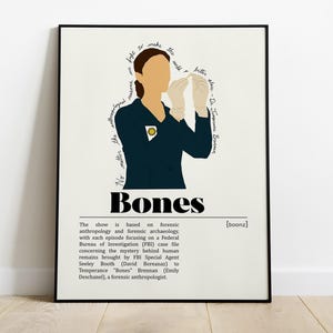 Bones TV-Serie Poster | Vintage Retro Kunstdruck | Personalisiertes Poster | Wand Kunst Druck | Wohnkultur | Sendung