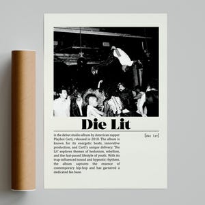 Póster de Playboi Carti Die Lit / Póster de música minimalista / Impresión de arte retro vintage / Póster personalizado / Impresión de arte de pared / Decoración del hogar