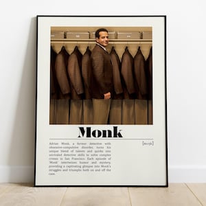 Monk TV-Serie Poster | Vintage Retro Kunstdruck | Personalisiertes Poster | Wand Kunst Druck | Wohnkultur | TV-Serie | Detektiv TV-Serie | Mönch
