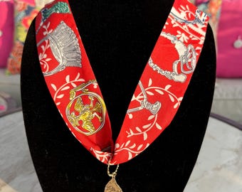 Satin scarf necklace