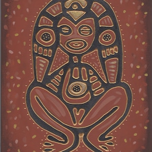 Atabey Taino Goddess Original Painting Taino Symbol of Puerto Rico Caguana Atabex Atabeira
