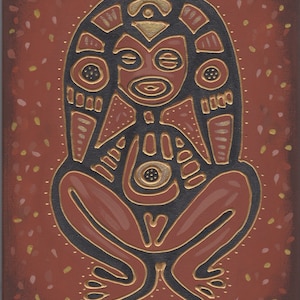 Atabey Taino Goddess Original Painting Taino Symbol of Puerto Rico Caguana Atabex Atabeira