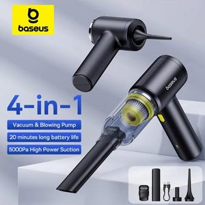 4-i-1 bärbar bildammsugare med luftblås | Sladdlös handhållen dammsugare | Luftpump och pump | USB-laddningsbart rengöringsverktyg