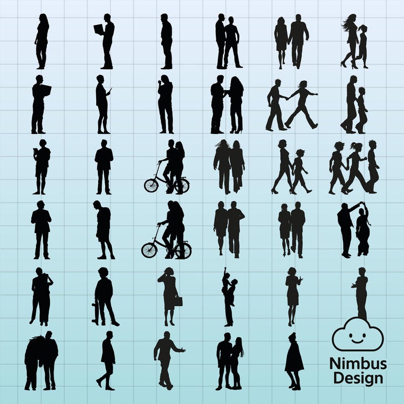 Humans Svg Collection 159 People Silhouette SVG Bundle, People SVG Pack, Human Figures ...