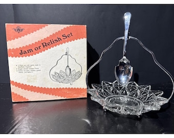 Vintage Jam Relish Set Sheffield England Still In Original Box 305C Cheese Dip