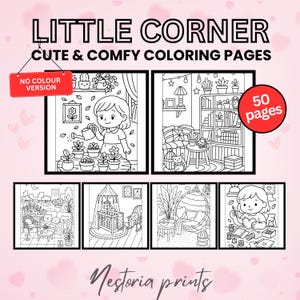 Little Corner: Super Cute Designs of Cozy, Hygge Spaces Coloring Book by nestoria prints