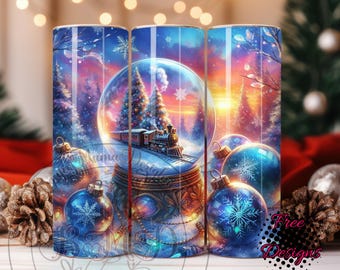 Christmas train Snowglobe Collection,Northpole Train png , Christmas png 20oz Tumbler Wrap PNG, Holliday tumbler wrap, polar express