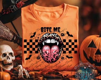 Bite Me Snarky Tshirt Png, Vampire Sublimation, Adult Humor Quotes png, Halloween png,