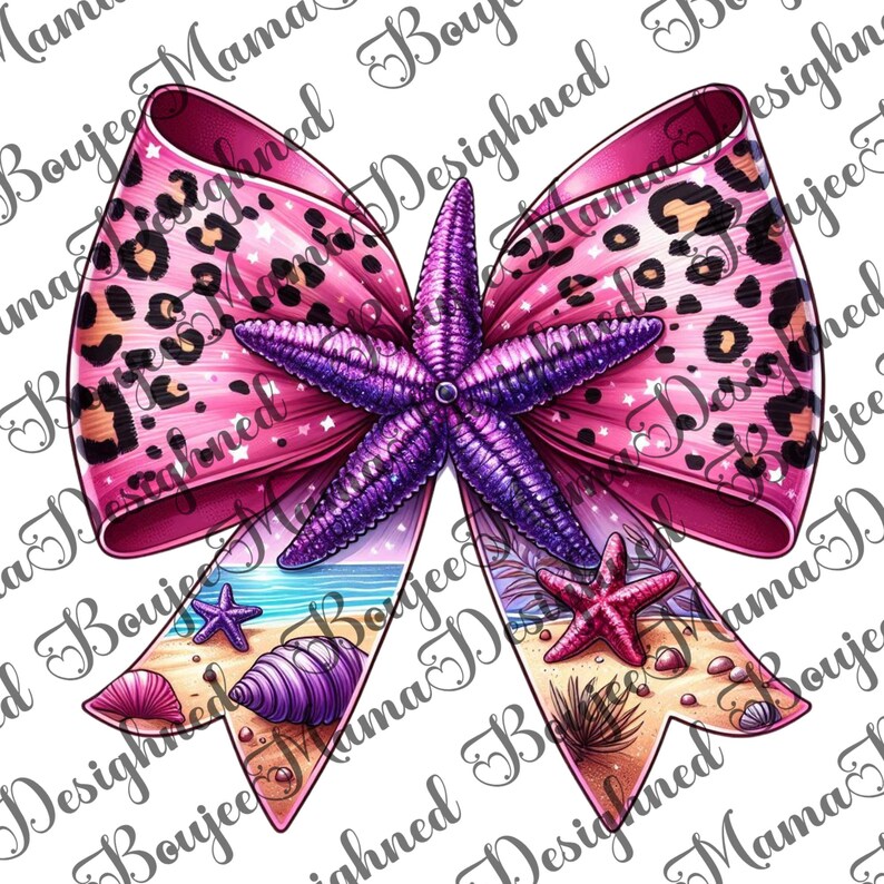 Coastal Bow Clipart PNG: Ocean Bows Tshirt Design, Starfish Tshirt Png ...