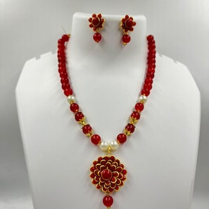 Zayncreations Multi Beaded Party & Casual Wear Beaded Necklace With Earrings Set Gift For Her
