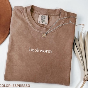 Comfort Colors Book Worm Shirt, Book Lover Tee, Gift for Reader, Gift for Book Lover, Book Club Shirt, Gift for Reading Teacher, Bookish tee
