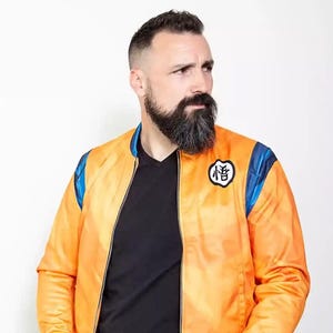 Goku Dragon Ball Z Bomber Jacket for Men – Orange & Blue Anime Cosplay Jacket | Saiyan Streetwear | USA, Canada, UK, Australia, and UAE