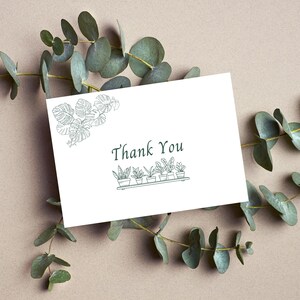 de remerciements de plantes vertes de Forrest | Téléchargement instantané numérique | 5 po x 7 po | de remerciement pour toutes les occasions | Merci