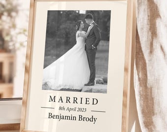 Póster de boda personalizado: recuerdo enmarcado para recién casados