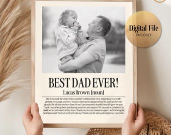 DIGITAL FILE Personalized Bonus Dad Definition Print: Stepdad Gift, Father's Day
